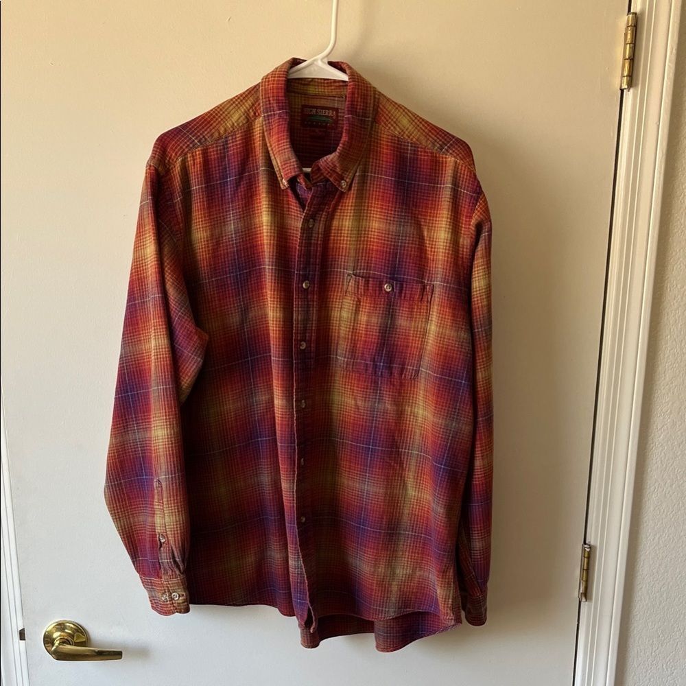 High Sierra Men's Red and Yellow Plaid Shirt